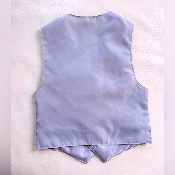 3/$25💥Nautica Suit Vest, Pocket Square, Timeless Woven Twill, Satin Back, Blue - Picture 5 of 8